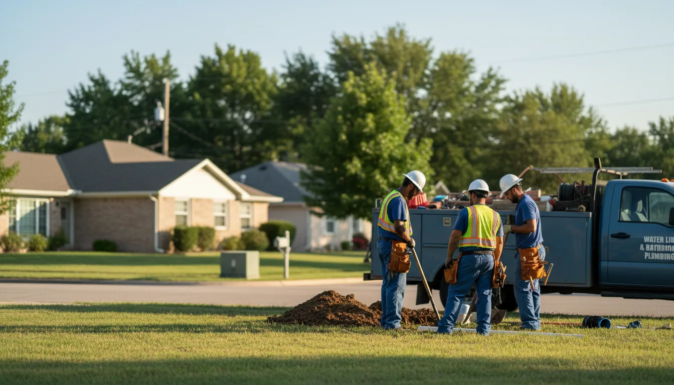 Residential water line and bathroom plumbing service in St John, KS